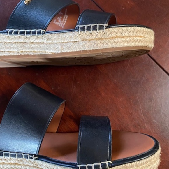 Coach black leather espadrille. slides - Picture 11 of 12